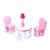 Babaház bútor: rózsaszín asztal és székek