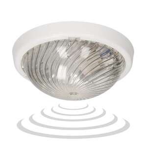 7070T-ALFA/MS/PL, corp de iluminat cu senzor de mișcare cu microunde, 75W, E27, IP44, IK10, policarbonat transparent 51858773 - Lămpi și iluminat