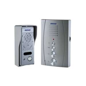 System domofonowe Orno, szare, z dwoma przyciskami, jeden do otwierania drzwi, a drugi do dzwonienia - Bezpieczeństwo