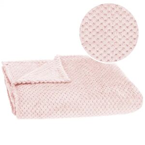 Springos Pink Plush Blanket 200x220 cm with Detail - Springos