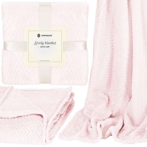 Springos Lovely blanket, extra soft, pink, 160x200cm, collage
