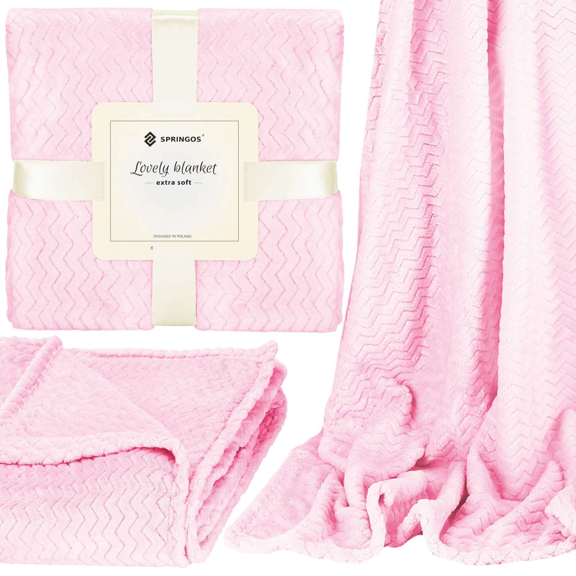 Springos meleg pléd, 130x180 cm - Rózsaszín