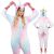 Springos Einhorn Kigurumi Pyjama Vorder- und Rückansicht