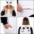 Collage of Springos Panda Kigurumi Pajama details: hood, zipper, pocket, back