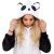 Piżama Springos Panda Kigurumi - Kobieta w kombinezonie pandy, zbliżenie kaptura