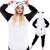 Springos Panda Kigurumi Onesie, czarno-biały, rozmiar dla dorosłych, widok z przodu i z tyłu