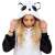 Frau trägt Springos Panda Kigurumi Pyjama mit Kapuze