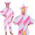 Springos Unicorn Kigurumi Pajama, size 130-140, front and back view