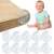 Springos clear corner protectors on table with baby, 10 pack