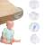 Springos clear corner protector on table with baby and 3M adhesive
