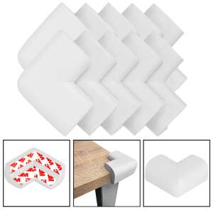 10 Pack Corner Protectors for Furniture, Baby Safety Corner Guards with 3M Adhesive, White - Home Safety