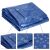 Springos blue waterproof tarp with UV protection, close-up of grommets and water droplets