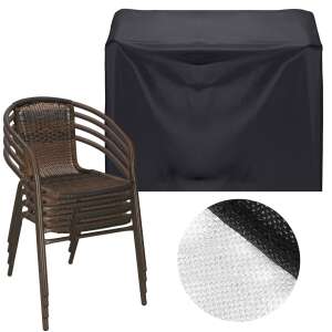 Springos garden chair cover over stacked chairs, material detail insert. - Garden Furniture Cover