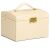 Springos tükrös Ékszerdoboz #bézs-rózsaszín 51862035