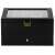 Black watch box with glass top and drawer, 20 slots for watches