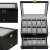 Black watch box with glass top and drawer, 20 slots for watches