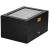 Springos black watch box with glass lid and gold hardware