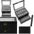 Black watch box with glass top and drawer for 20 watches, Springos