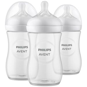 Три бебешки бутилки Philips Avent Natural Response 260ml - Хранене