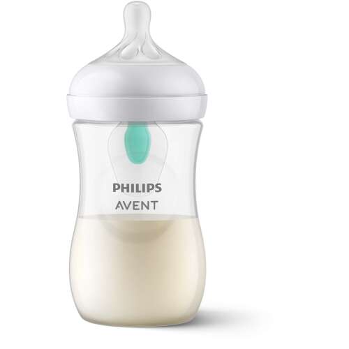 Philips Avent Natural Response 260ml baby bottle with AirFree vent, clear polypropylene, 1 month+