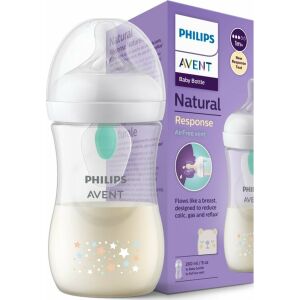 Philips AVENT Natural Response Babyflasche, 260 ml, entwickelt zur Reduzierung von Koliken, Blähungen und Reflux - Babys & Toddler