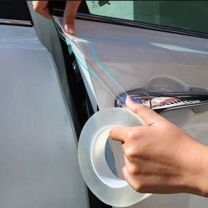 Scratch-resistant protective film application on car door edge - Car Care Tool