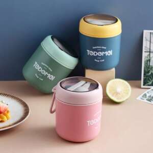 Tedemoi rozsdamentes acél ételhordó termosz kanállal, válogatott színek - Étel & Ital hordozó