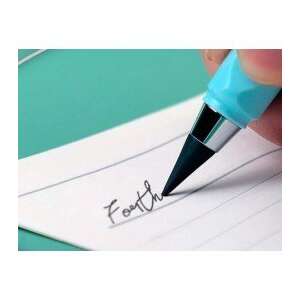 Blue erasable inkless pen writing on paper - Pen