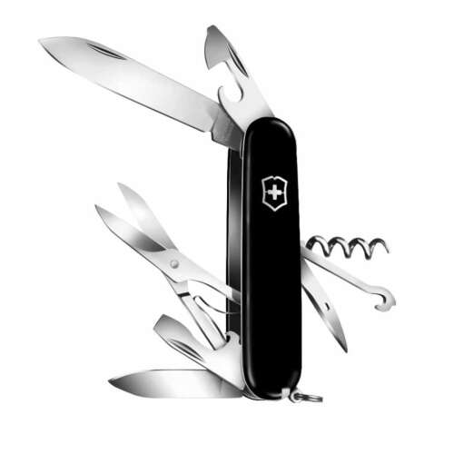 Victorinox Climber svájci bicska, fekete, 14 eszköz, multifunkciós, zsebkés, kempingezés, túrázás, mindennapi használat