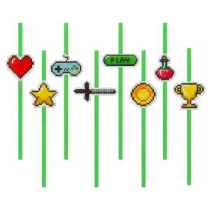 Játék Game On papír szívószál 8 db-os 51919818 - Báreszköz