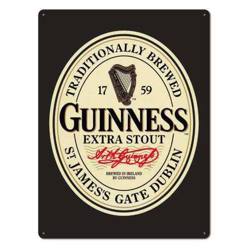 Guinness - Extra Stout Fém Tábla - Retró - 30x40cm