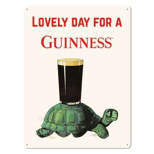 Guinness Lovely Day for a Guinness fém tábla, egy teknős Guinness pohár - Fémtábla