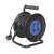 Black 25 meter extension cord reel with 4 grounded outlets