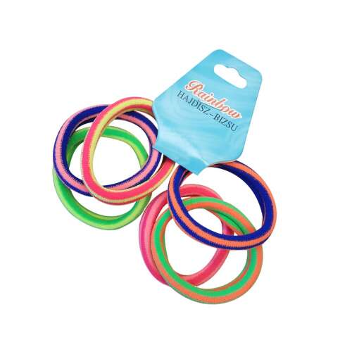 Set de 6 elastice de păr colorate cu dungi, marca Rainbow