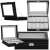 Black leather watch box with glass top, holds 10 watches
