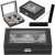 Black leather watch box with glass top, holds 10 watches