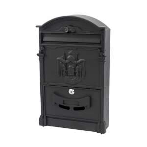 VRD antike schwarze Briefkasten, Stahlbriefkasten mit Aluminiumtür, Briefkasten mit Schloss und Schlüssel, Briefkasten mit dekorativem Design - Briefkästen