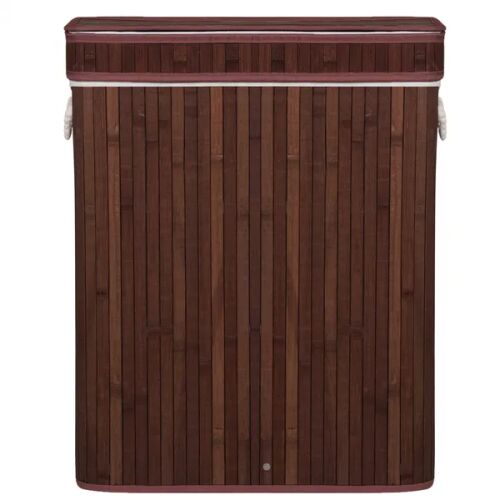 Springos Dark Brown Bamboo Laundry Basket with Lid