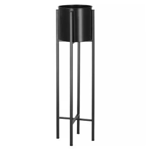 Springos black metal plant stand, 74cm tall, modern flower pot holder - Plant Stand