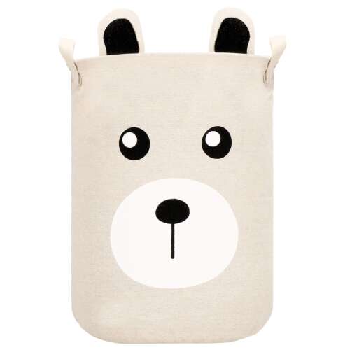 Cos depozitare haine sau jucarii, 40x33cm, bumbac si in, 43 l, ursulet, bej 51935464