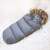 Springos baby sleeping bag with fur hood, gray color, on a white background