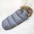 Springos baby sleeping bag with fur hood, gray color, on a white background
