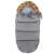 Springos Babyschlafsack mit Fellhaube, graue Farbe, Vorderansicht