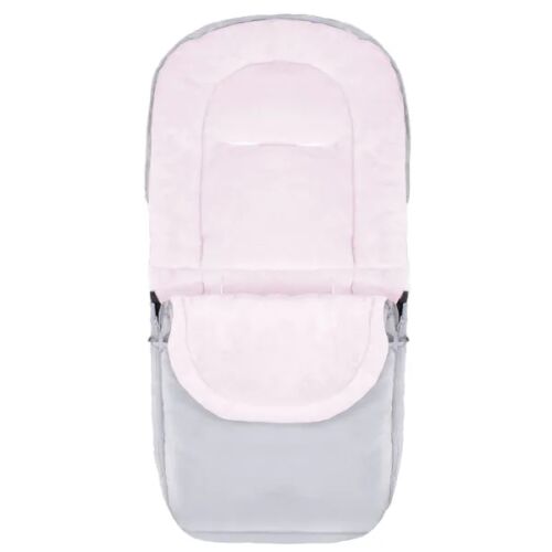 Springos grauer und rosa Babyfußsack mit Fleecefutter, Draufsicht