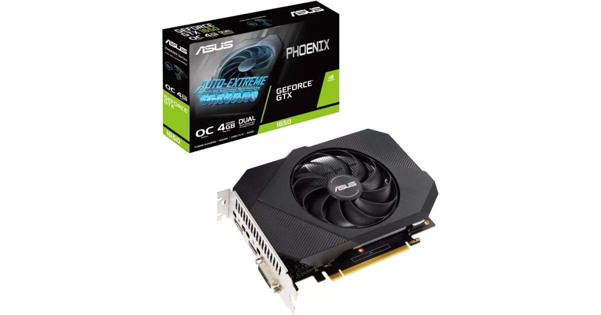 Asus Videokártya - nVidia PH-GTX1650-O4GD6 (4096MB, DDR6, 128bit, 1665 ...