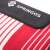 Springos picnic blanket, red, white and blue striped, close-up of carrying handle