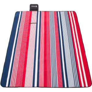 Springos picnic blanket, red, white and blue striped, 200 x 200 cm - Garden