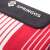 Springos picnic blanket, red, white and blue striped, close-up of carrying handle