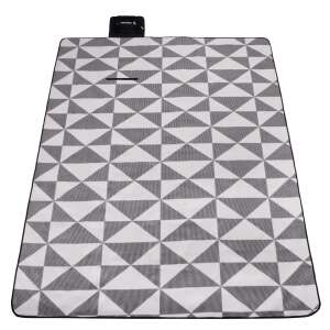 Springos picnic blanket, grey triangle pattern, 180x220 cm - Picnic blanket