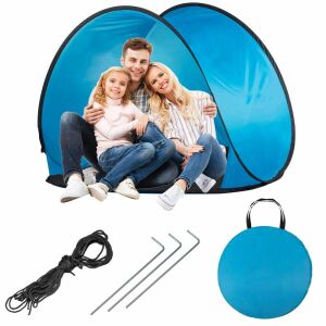Springos pop up beach tent set with family, pegs, rope and carry bag - Beach Tent